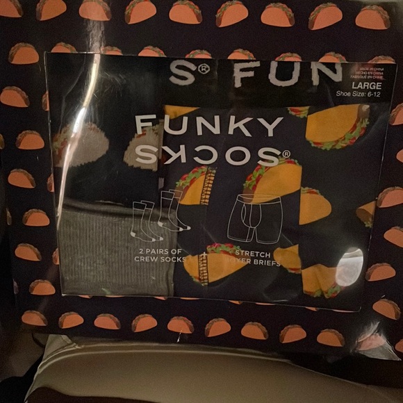 Funky Socks + boxer briefs Men’s TACO inspired 3 piece gift set size large - Picture 3 of 7